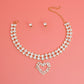 Gold Crystal 2 Row Heart Choker Set