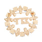 Brooch Blue Gold Sigma Pearl Pin for Women