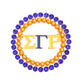 Brooch Blue Gold Sigma Round Pin for Women