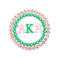 Brooch Pink Green AKA Round Pin for Women