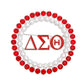 Brooch Red White Delta Round Pin for Women