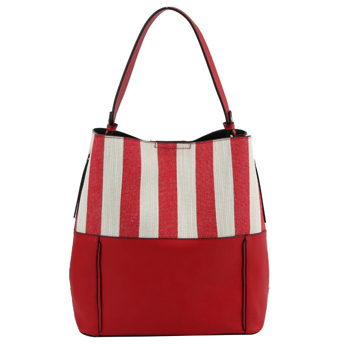 Red Denim Stripe Handbag Set