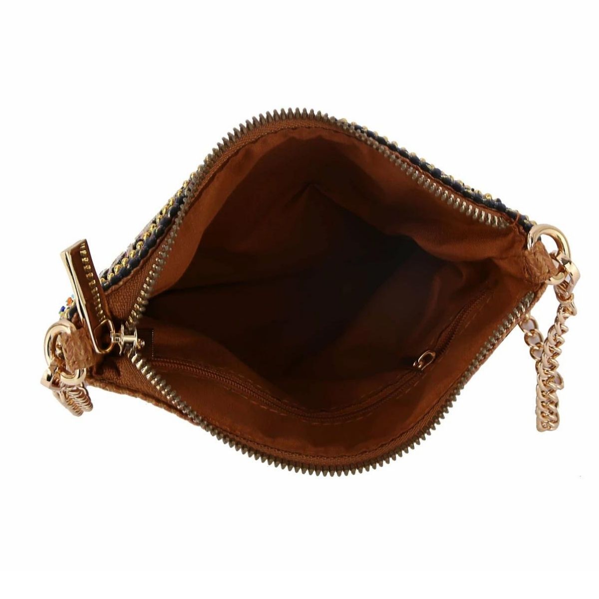 Brown Boho Beaded Crossbody