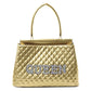 Gold Quilted Queen Tote Handbag