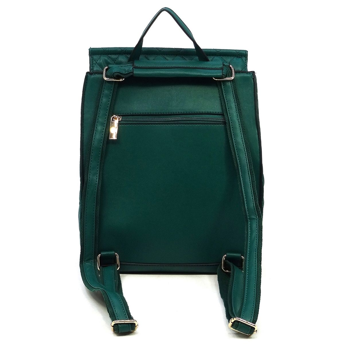 Green Quilted Convertible Backpack