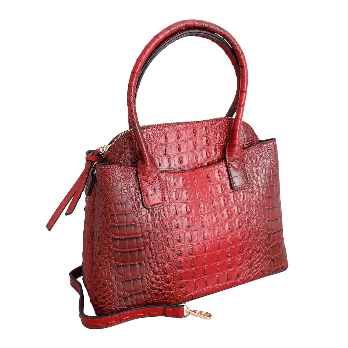 Red Crocodile Tote and Clutch Set