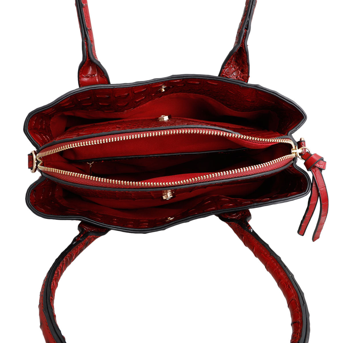 Red Crocodile Tote and Clutch Set