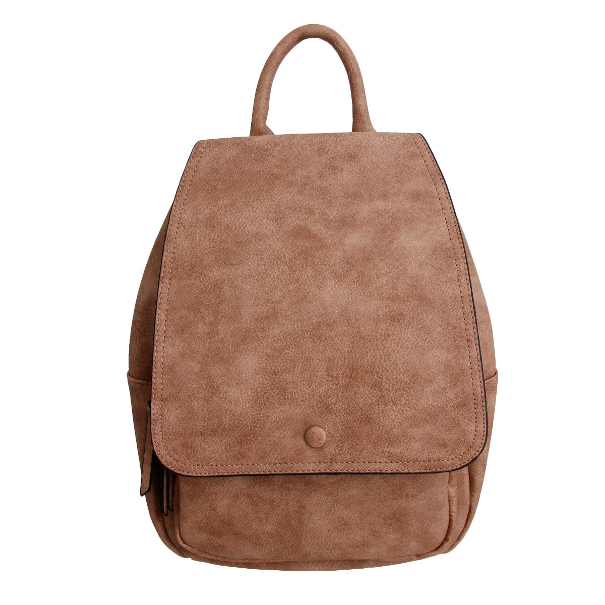 Light Brown Flap Convertible Backpack Bag