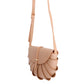 Light Brown Pleated Semicircle Crossbody