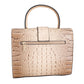 Taupe Croc Bee Satchel Handbag Set