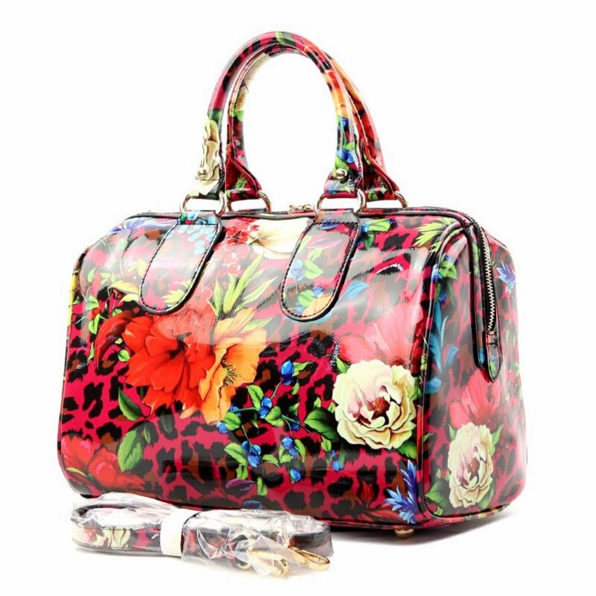 Purple Leopard Boston Bag Set