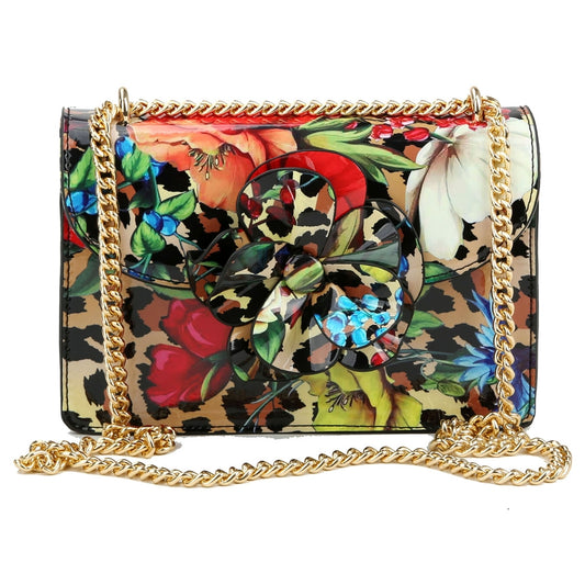 Leopard 3D Flower Crossbody