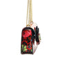 Red Leopard 3D Flower Crossbody