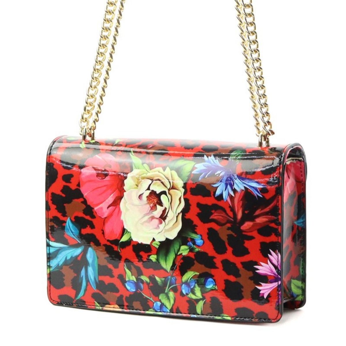 Red Leopard 3D Flower Crossbody