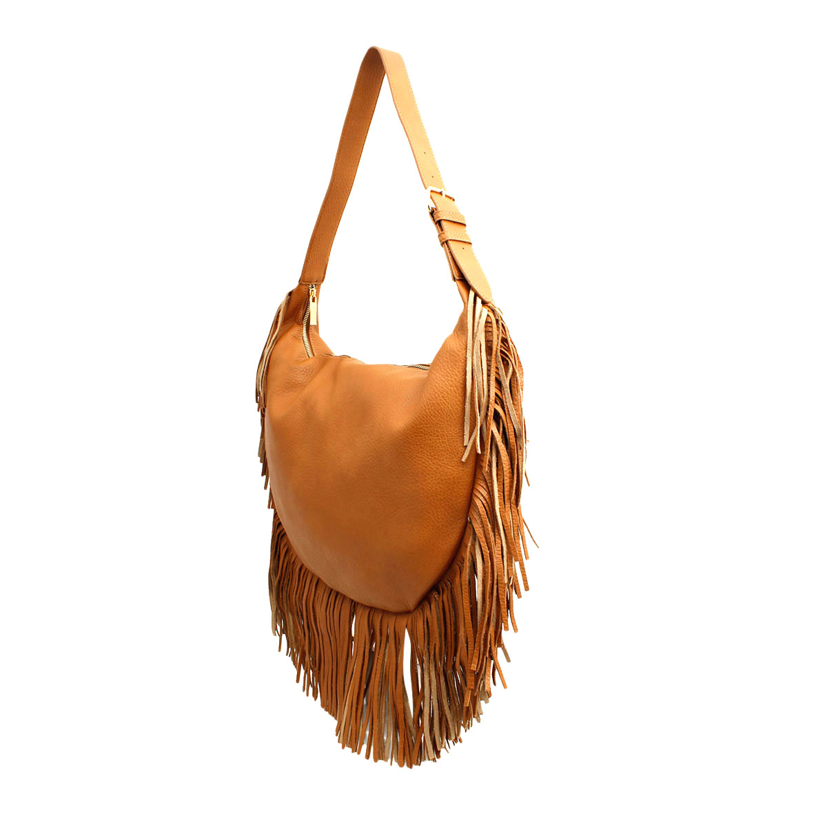 Camel Fringe Hobo Shoulder Bag