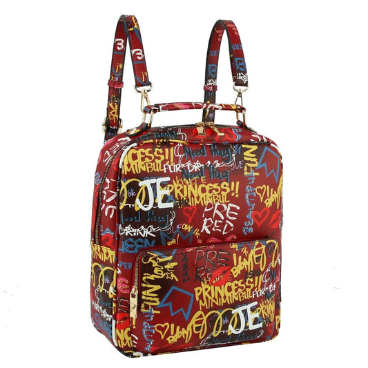 Red Grafitti Trolley Sleeve Backpack