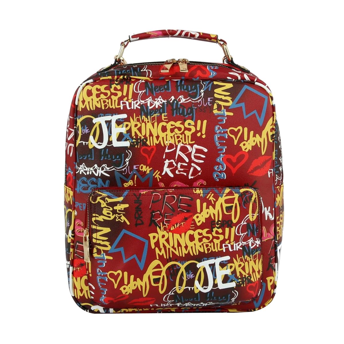 Red Grafitti Trolley Sleeve Backpack