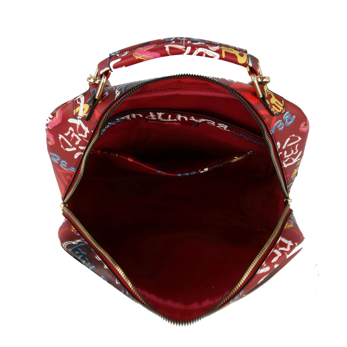 Red Grafitti Trolley Sleeve Backpack