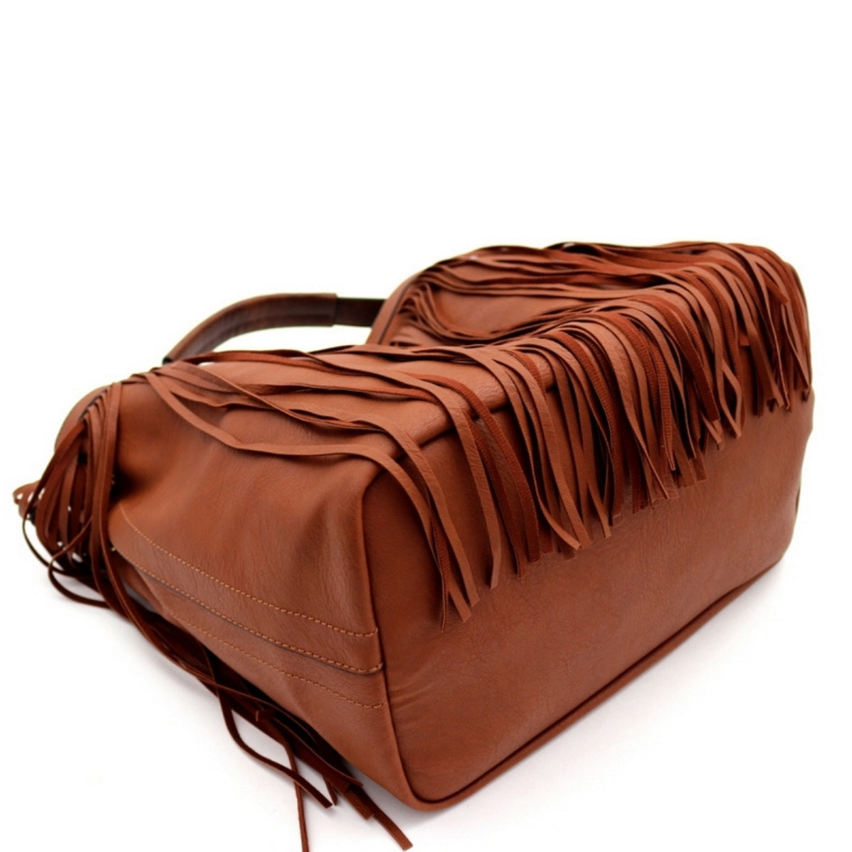 Brown Fringe Hobo Bag Set