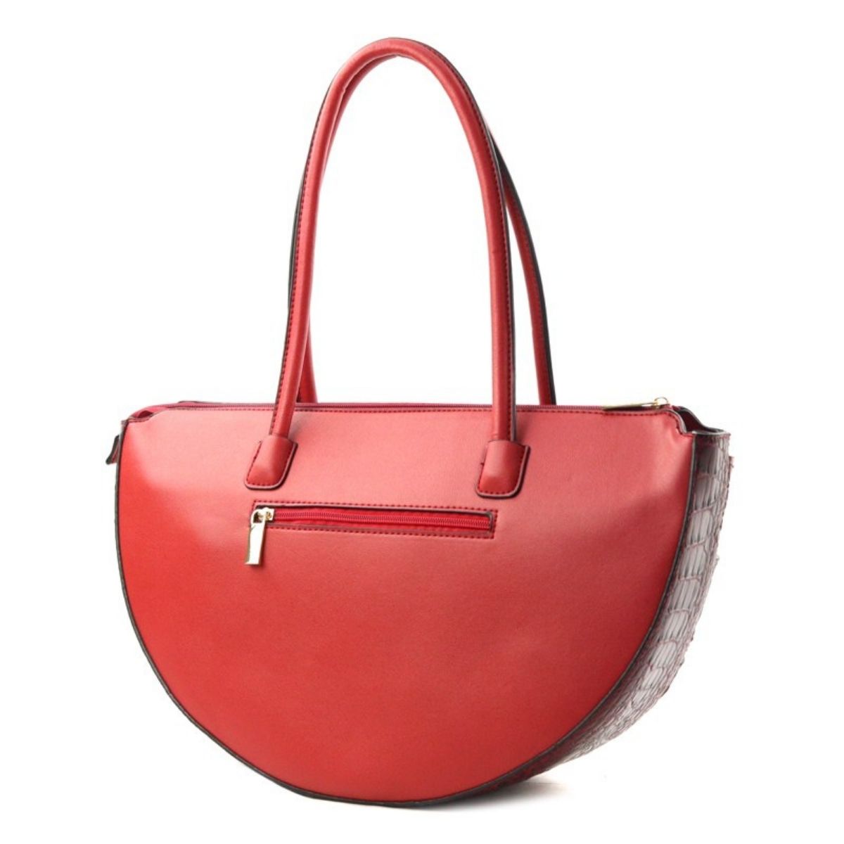 Red Croc Half Moon Tote Handbag