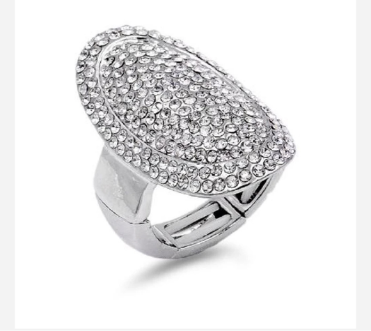 Oval Bling Ring | Silver