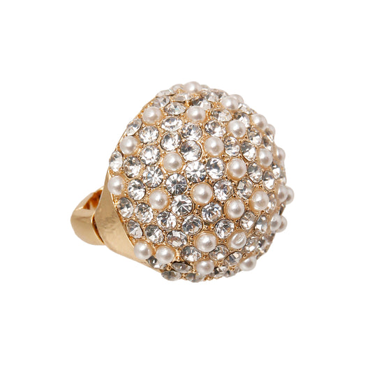 Pearl stretch ring | Gold