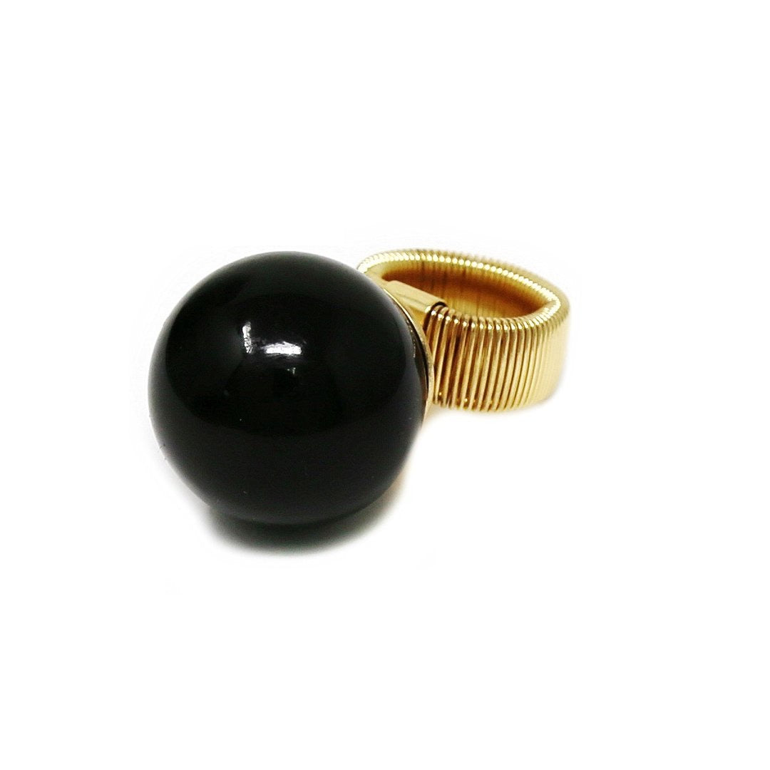 Jet Black Stretch Ring