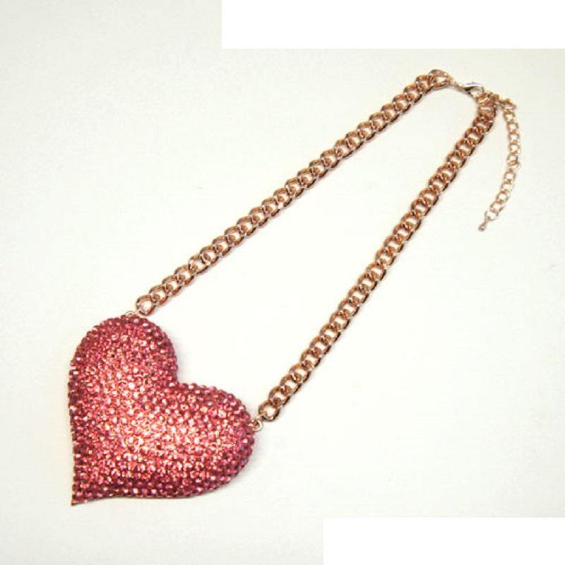 XL pink heart necklace