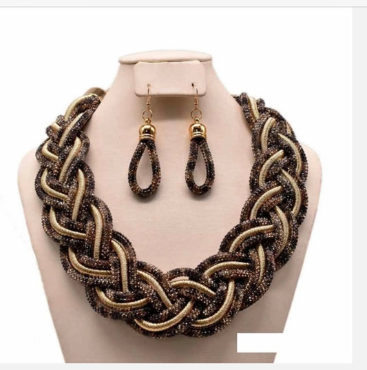 WeaveHer II necklace set | Leopard