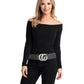 Black and Silver G Designer Belt