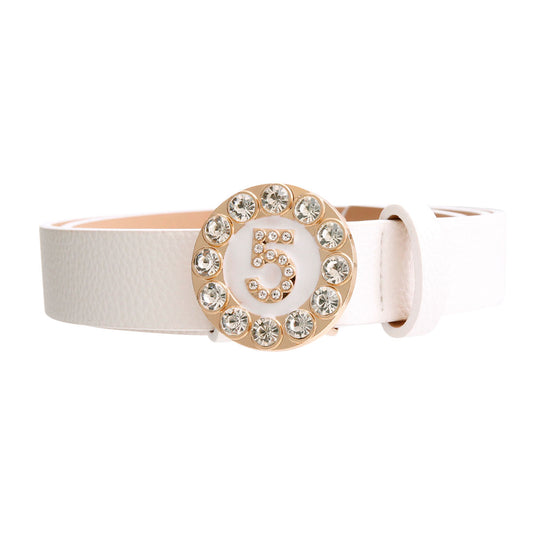 White and Gold Designer 5 Belt