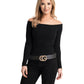 Black and Rhinestone Gold CG Belt