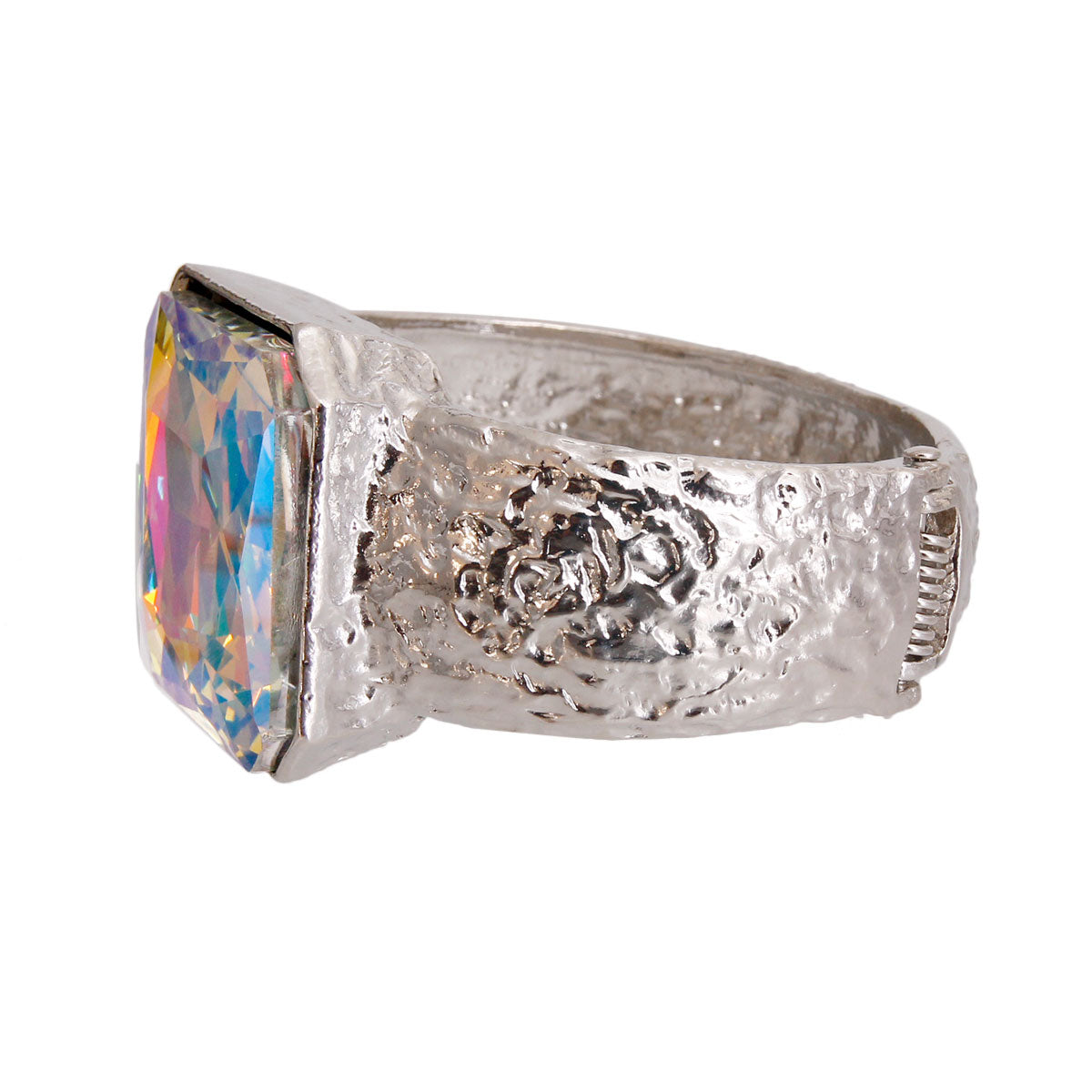 Aurora Borealis Silver Cushion Cuff