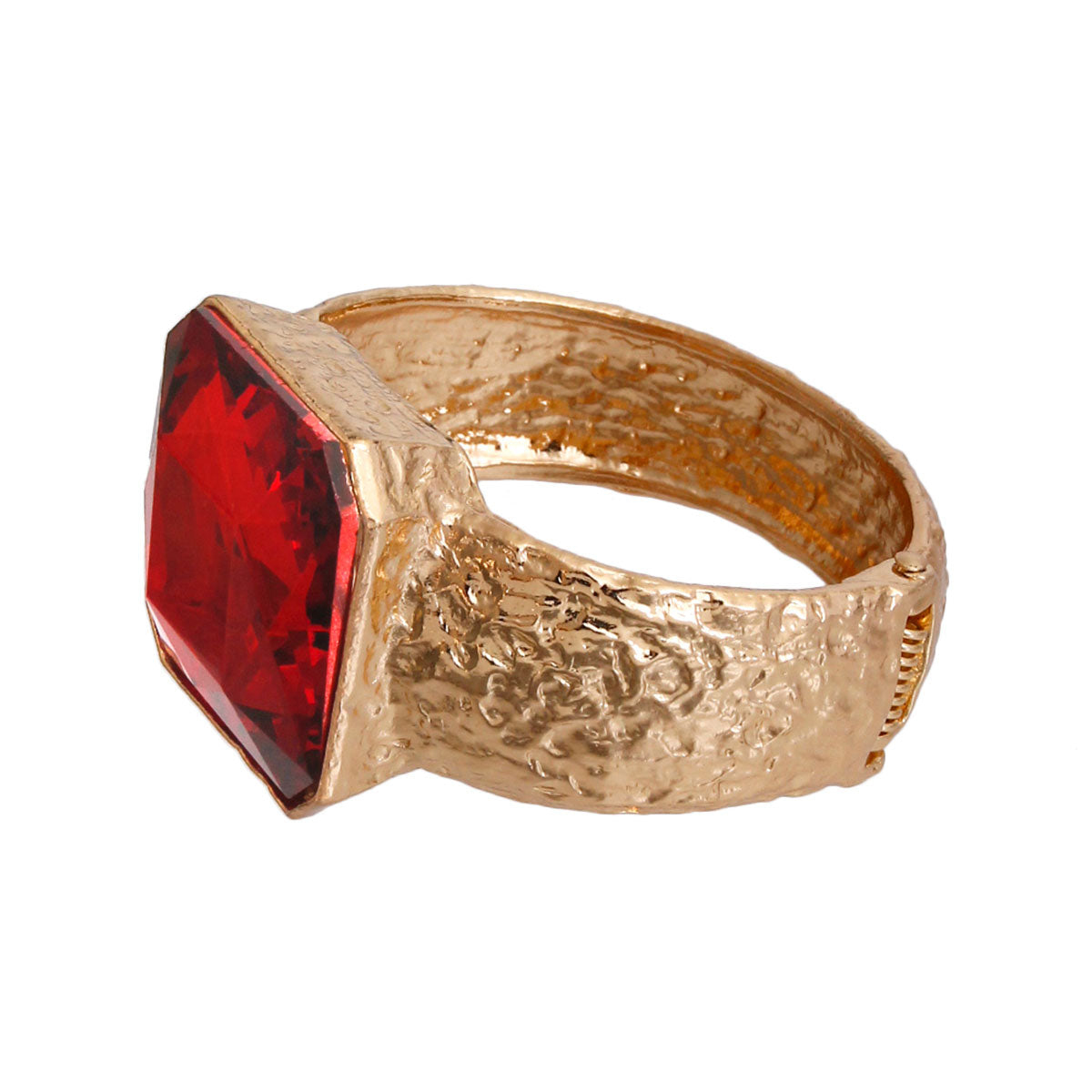 Red Cushion Cut Crystal Cuff