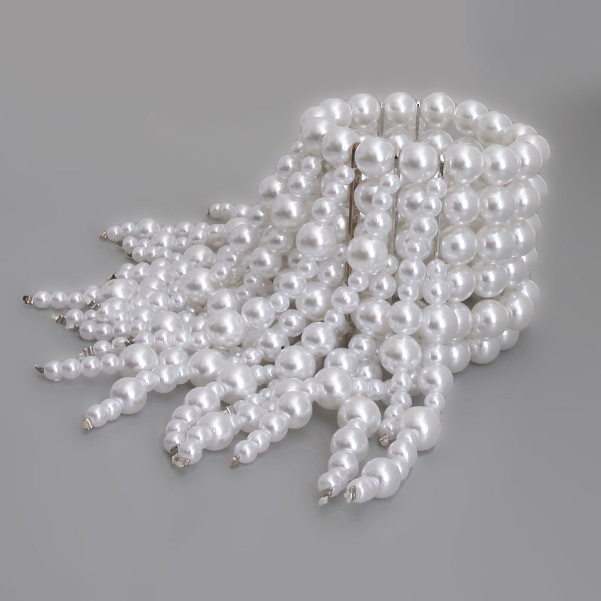 White Dripping Pearl Fringe Bracelet