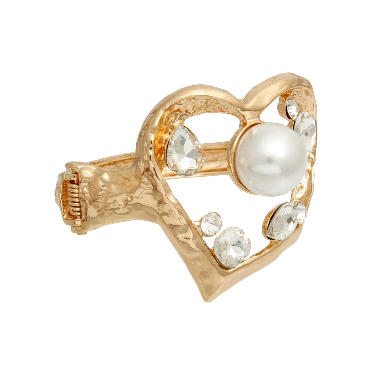 Gold Open Heart Hinge Cuff