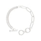 Silver CZ Mixed Link Bracelet