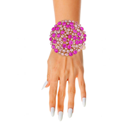 Fuchsia Stone Dome Cluster Cuff