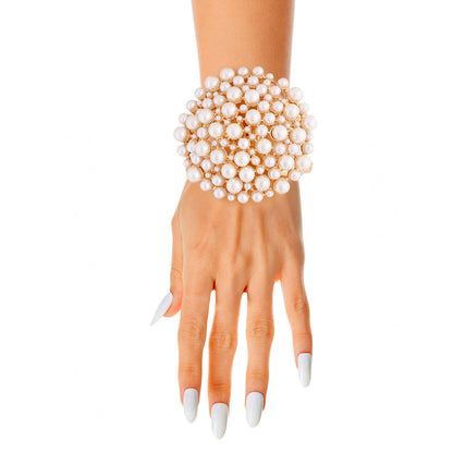 Cream Pearl Dome Cluster Cuff