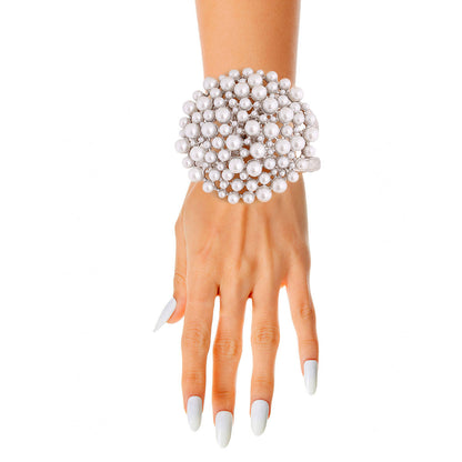 White Pearl Dome Cluster Cuff