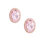 Pink Oval Halo Studs