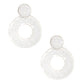 White Stone Marbled Ring Earrings