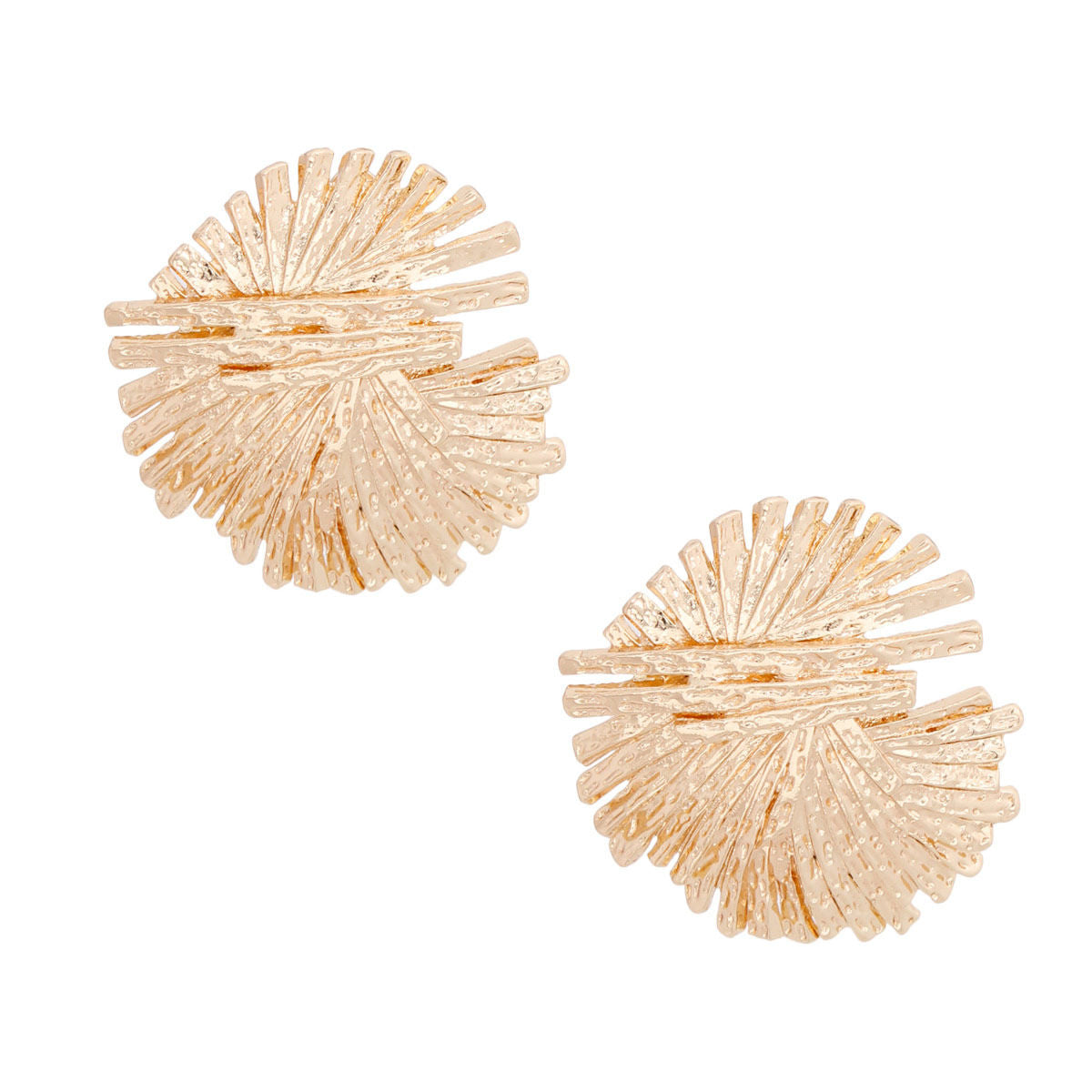 Clip On Gold Medium Metalwork Earrings for Women