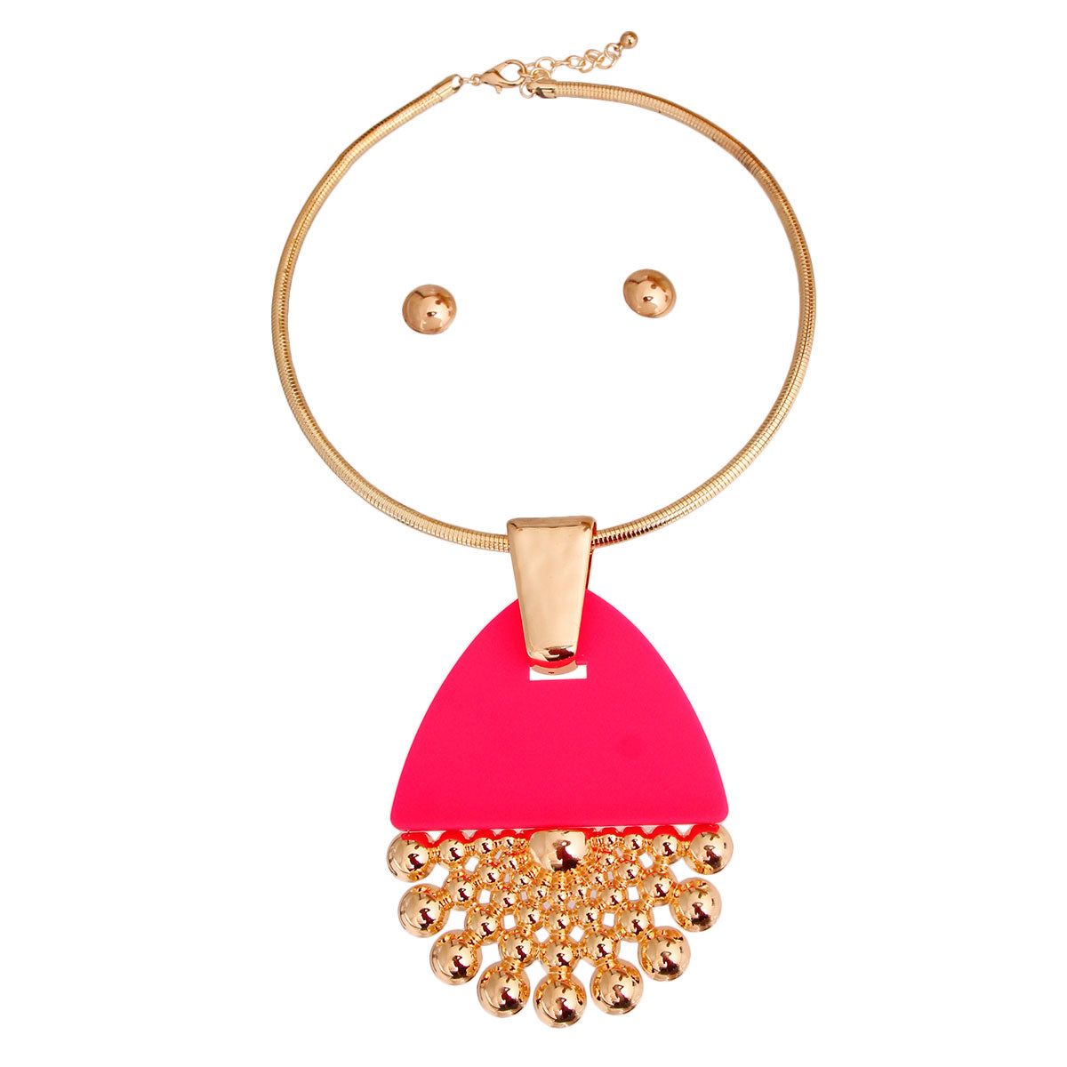 Fuchsia Teardrop Burst Necklace