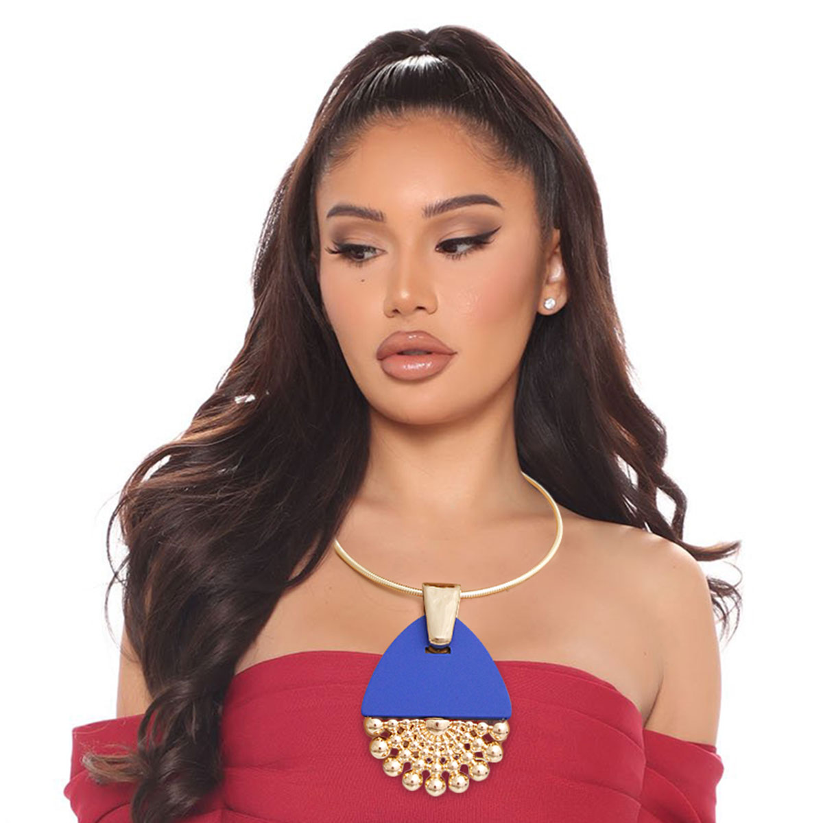 Royal Blue Teardrop Burst Necklace