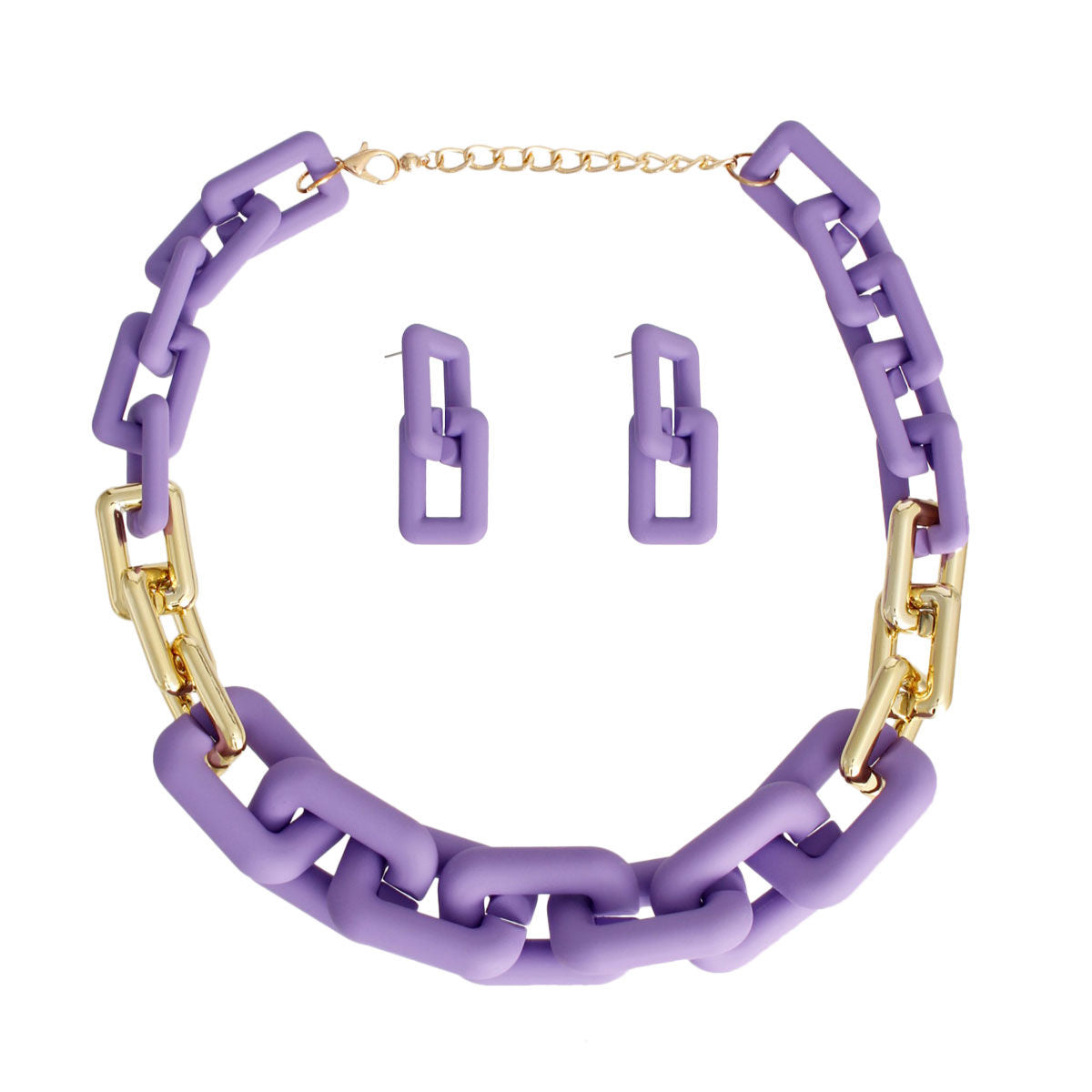 Purple Rubber Rectangle Chain