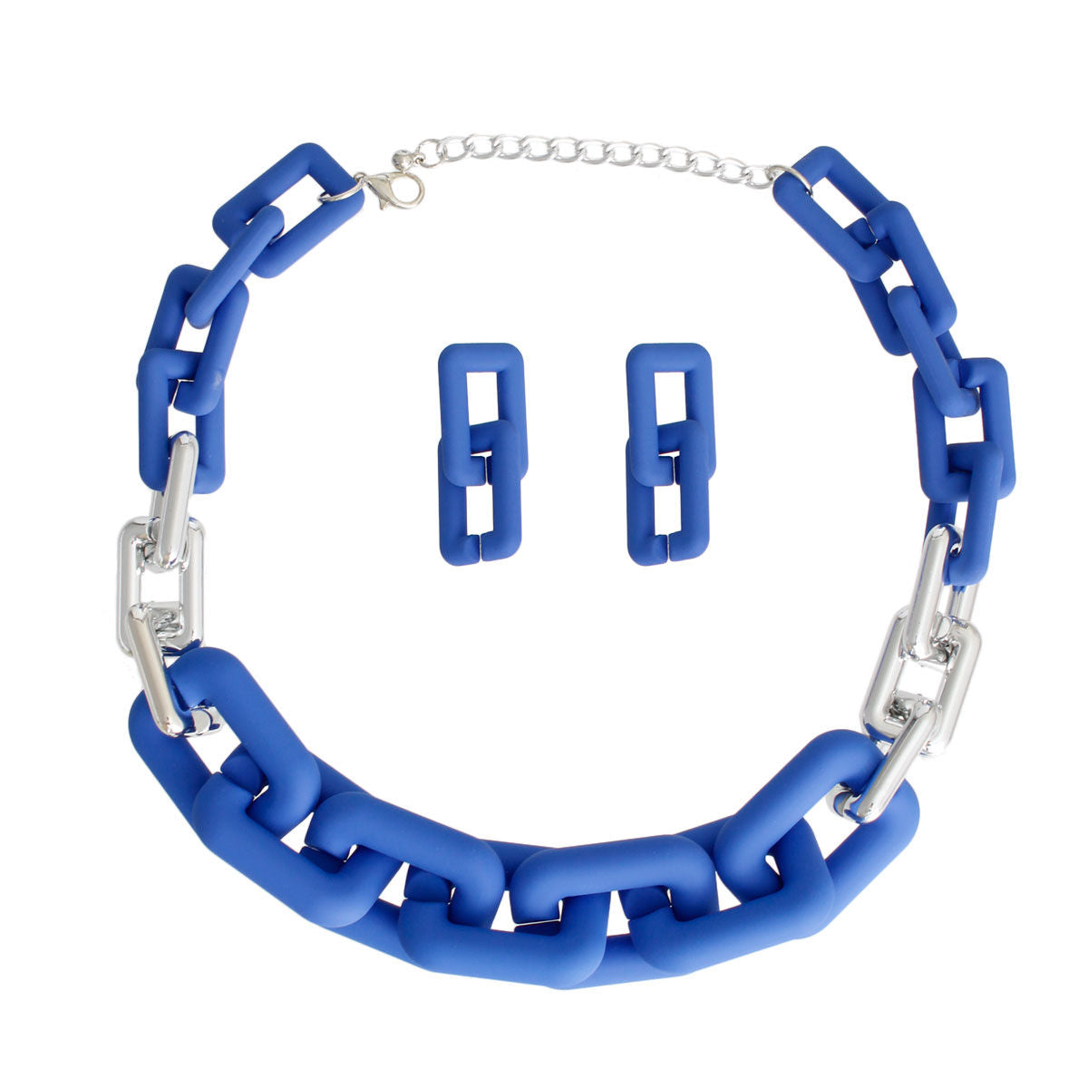 Royal Blue Rubber Rectangle Chain