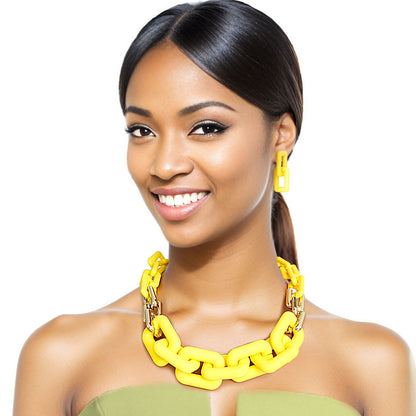 Yellow Rubber Rectangle Chain