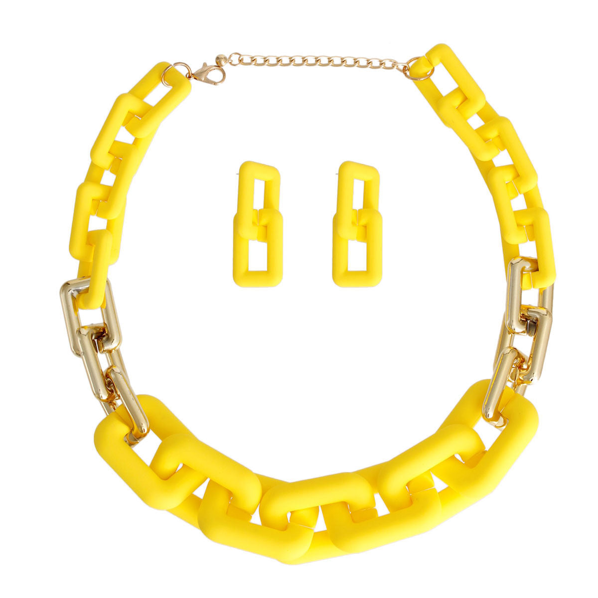 Yellow Rubber Rectangle Chain