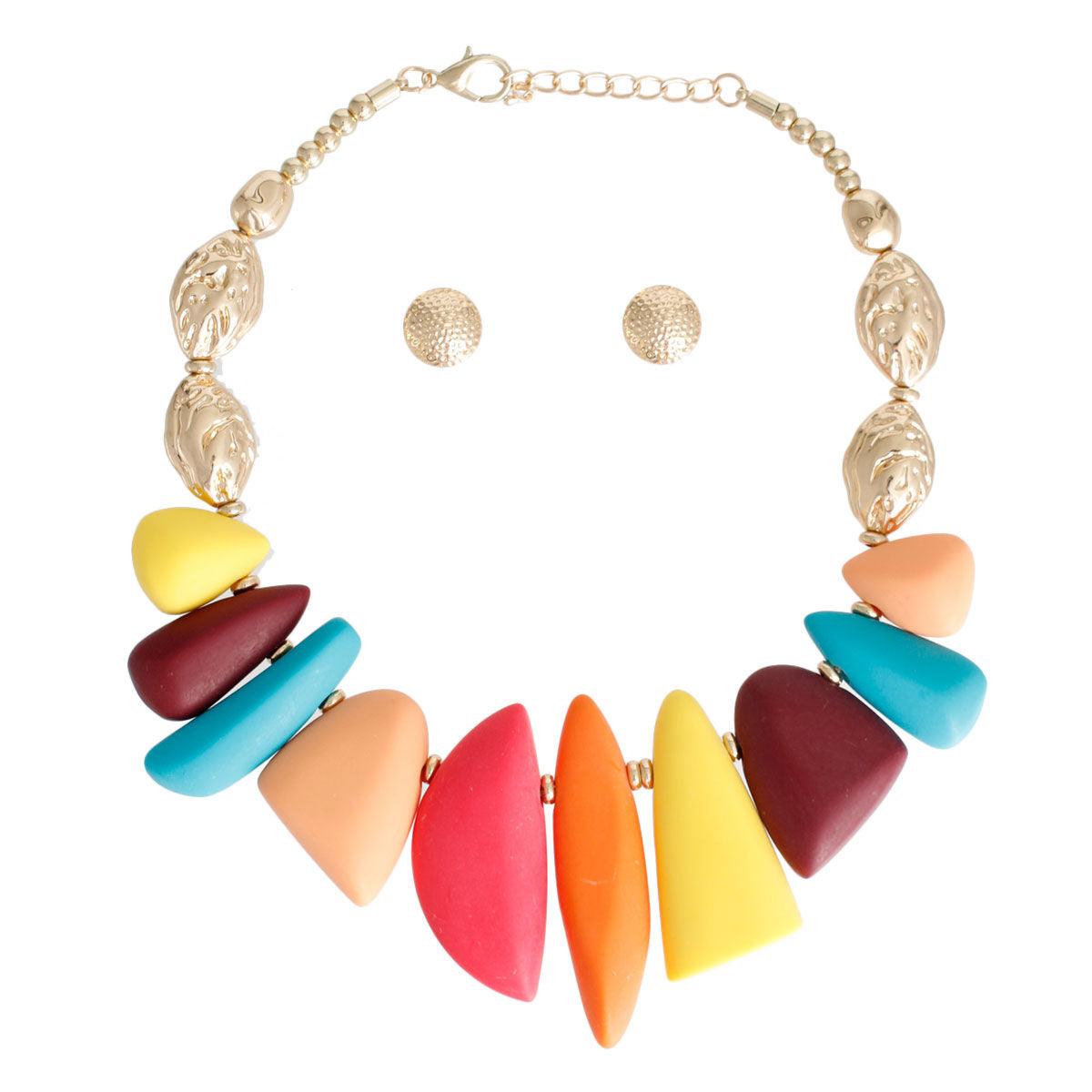 Bright Multi Bead Tribal Necklace